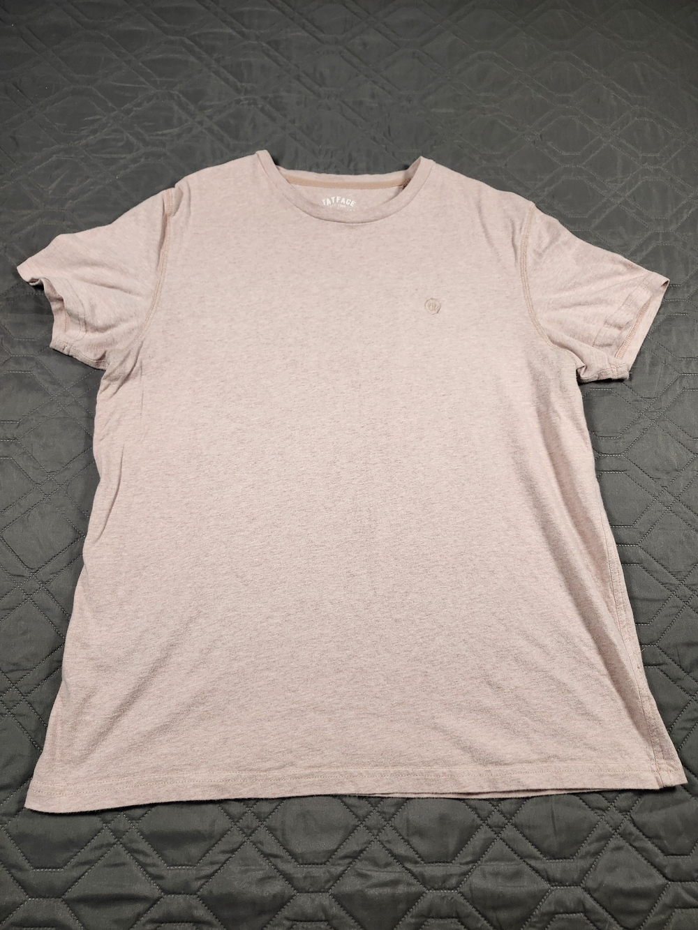 Fatface Pink Men's L Crew Neck Short Sleeve Cotton Knit T-Shirt Logo some wear